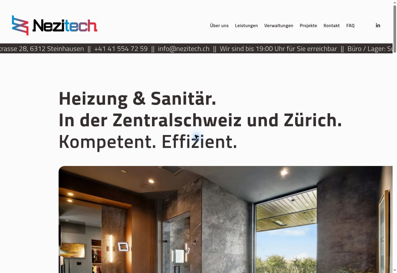 Website von Nezitech GmbH auf einem Laptop-Bildschirm