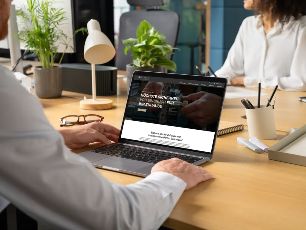 Website für Blaser Einbruchschutz, inkl. digitaler Produktekatalog